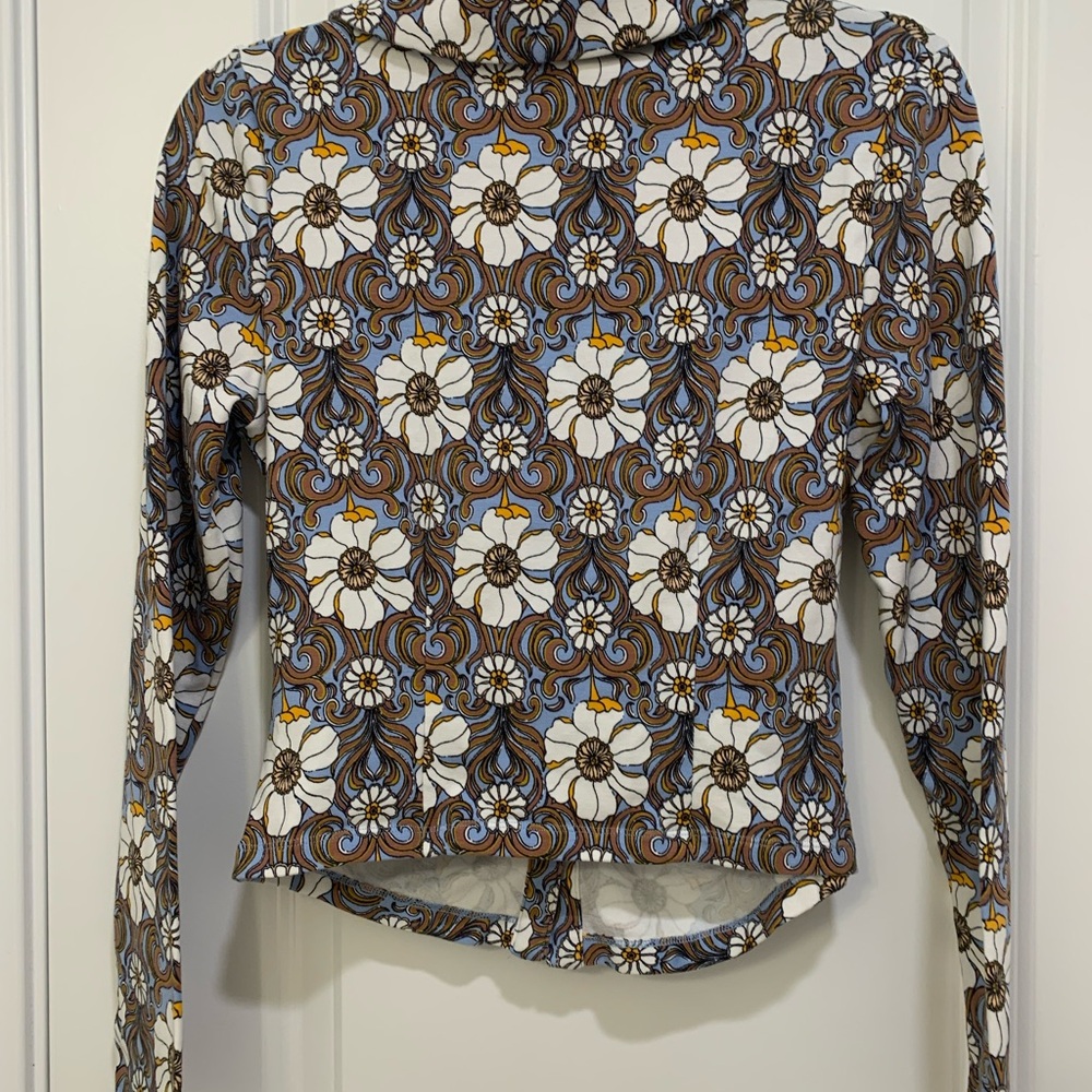 Anthropologie Maeve Women's Floral Ruched Button Down Top - Size Medium - Picture 5 of 7